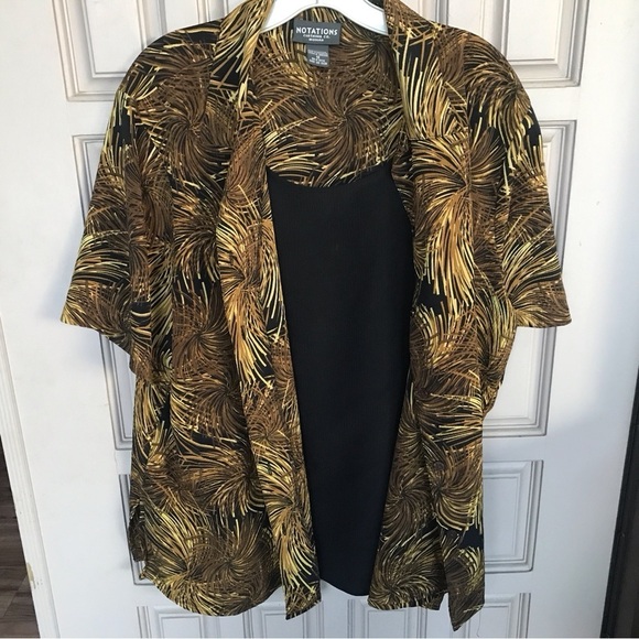 Notations, vintage women’s 2in1/shirt Earth tones, size 1X short sleeves collar - Picture 7 of 8